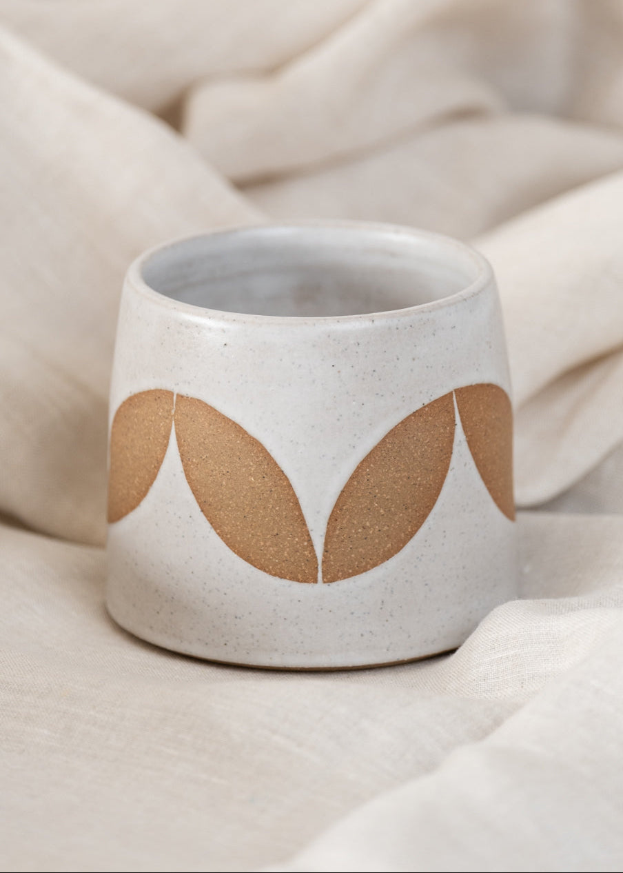 Coffee Cup in White Petal