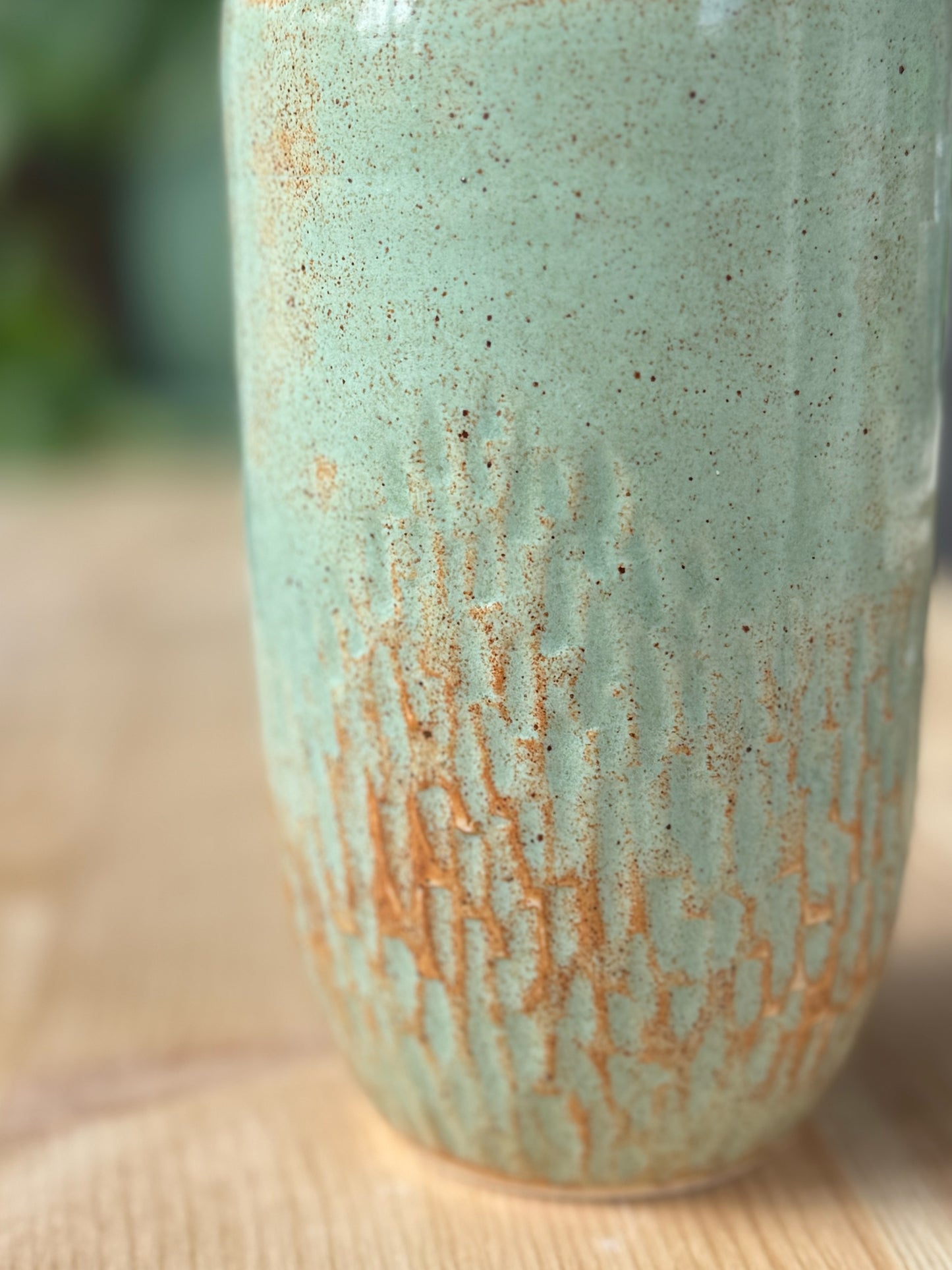 Large Travel Cup in Green Shino